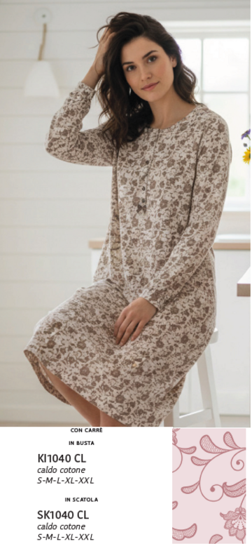 KAREKI1040CL- ki 1040 cl camicia notte donna interlock - Fratelli Parenti